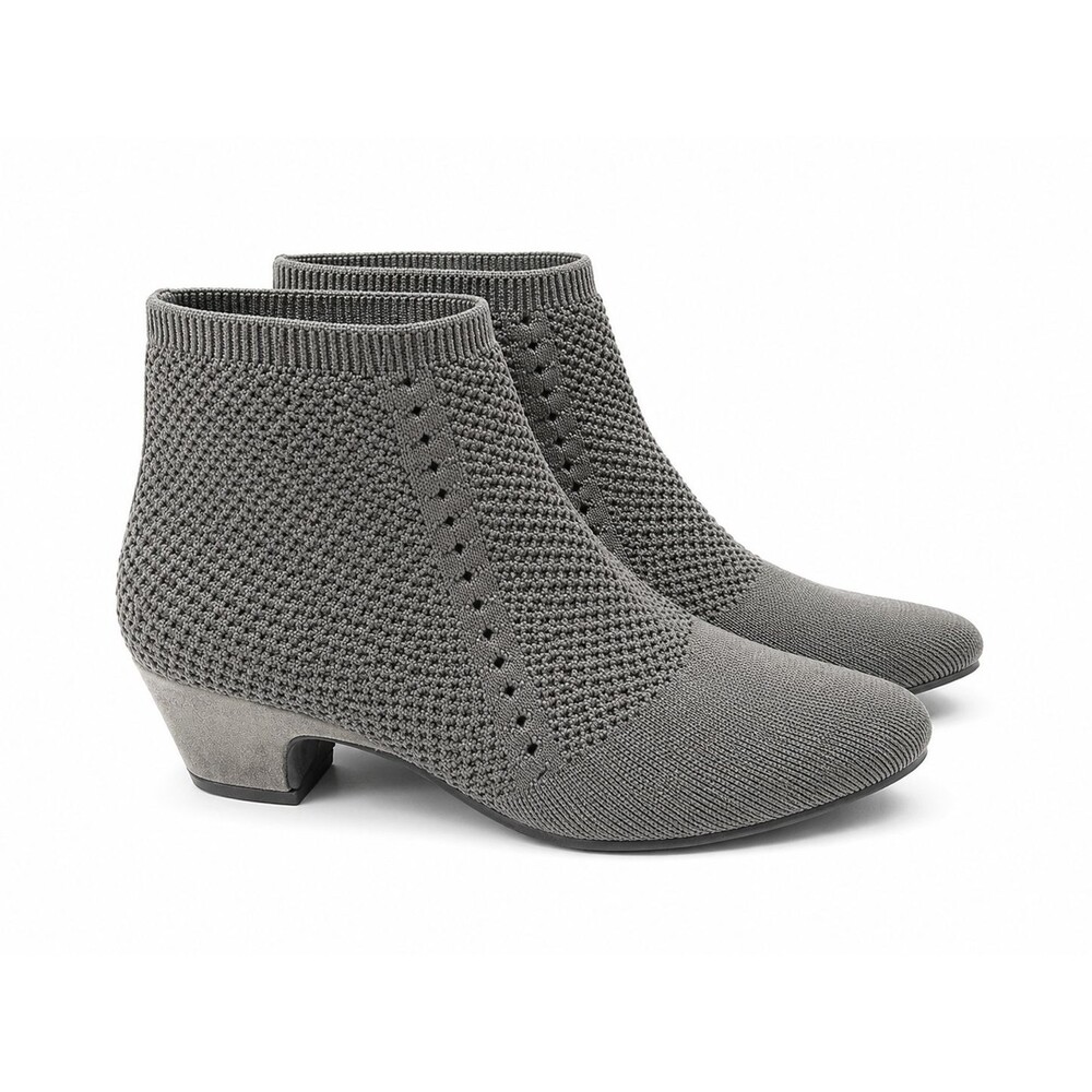 Eileen Fisher Purl Graphite Grey Stretch Booties Size 9 Made in Italy Boots